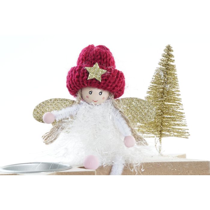 DKD Home Decor Portavela Navidad Fantasía Hada, Surtido Colores Blanco Burdeos Dorado, MDF Poliéster, 7x10x15 cm (6 Unidades) 1 DKD Home Decor Portavela Navidad Fantasía Hada, Surtido Colores Blanco Burdeos Dorado, MDF Poliéster, 7x10x15 cm (6 Unidades) 1