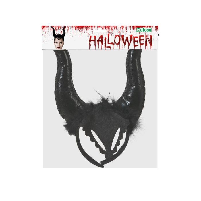 Diadema Halloween Cuernos Animal Negro Glitter Mujer Adulto para Disfraces 1