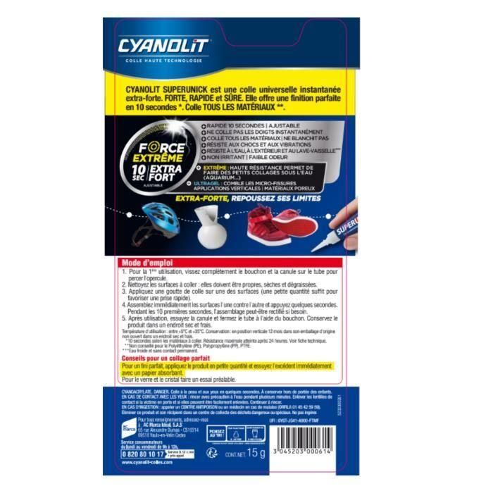 Cyanolit CYA3279580010526 Super Unick Instant Pro Pegamento de Reparación 20g Alta Resistencia Fijación Rápida 2