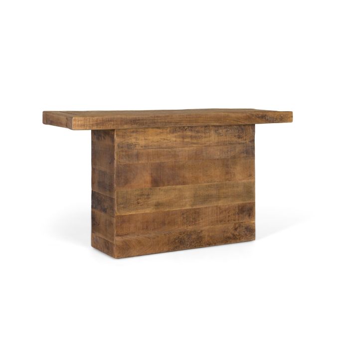 Giner y Colomer Mesa Consola de Madera de Mango con Base de Pedestal Natural 1