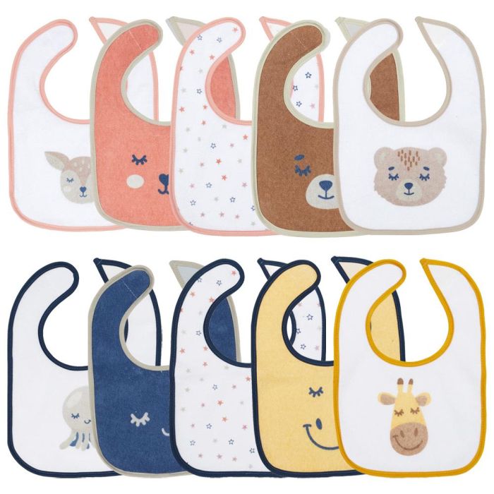 Tom et Zoe Juego de 5 Baberos Surtidos con Cierre de Velcro y Dorso PEVA Antiman chas (29.5x21 cm) 2 Tom et Zoe Juego de 5 Baberos Surtidos con Cierre de Velcro y Dorso PEVA Antiman chas (29.5x21 cm) 2