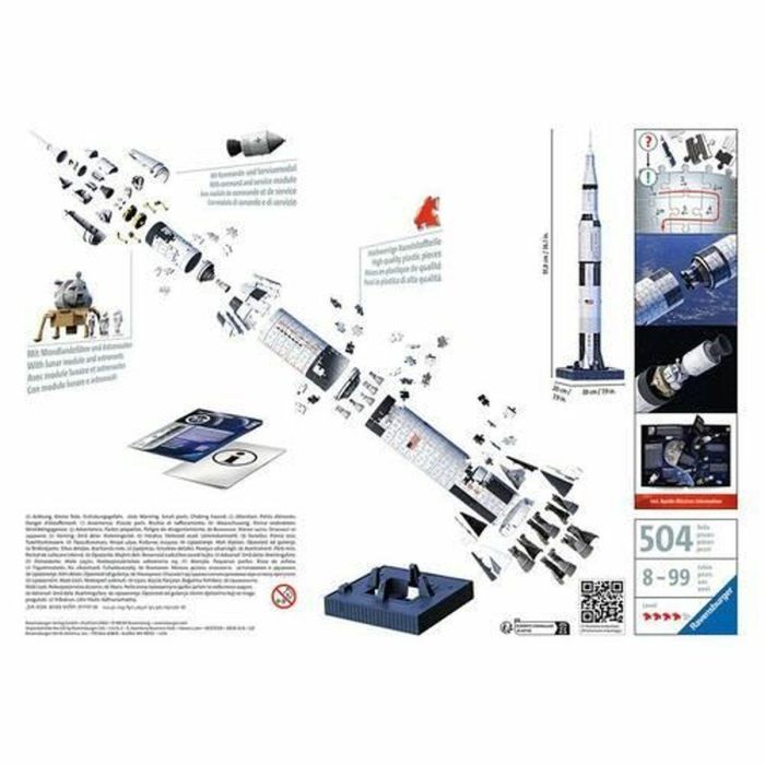 Puzzle 3D Cohete espacial Saturno V - Ravensburger - 440 piezas - NASA - A partir de 8 años 2