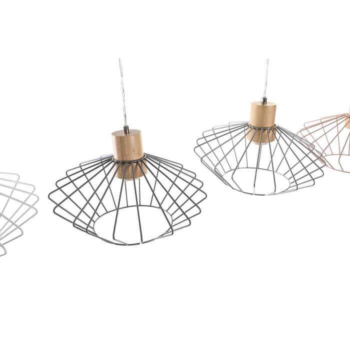 DKD Home Decor Lámpara Techo Urban Blanco Rosa 34x34x21 cm (4 Unidades) E27 2