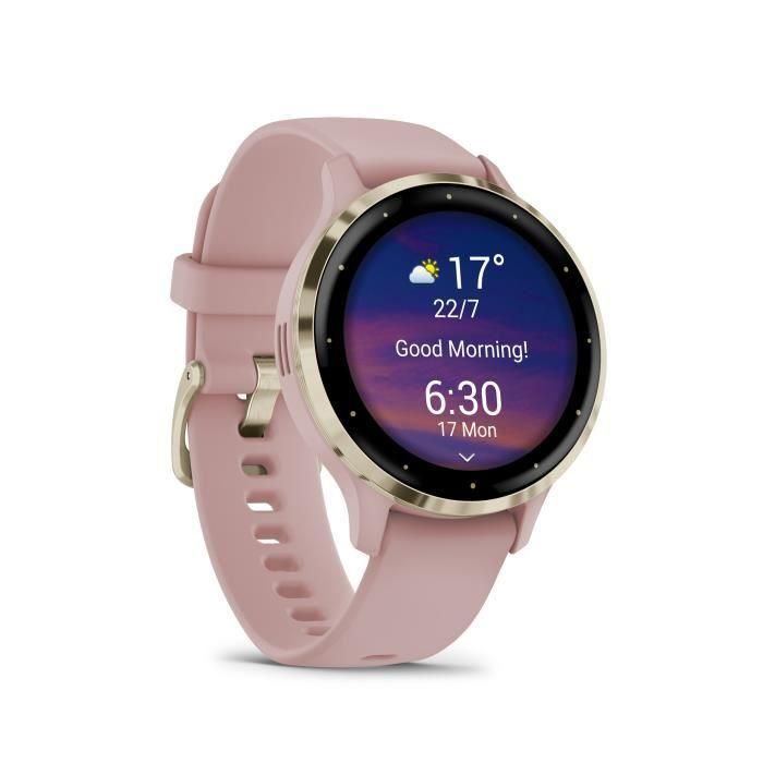 Reloj GPS conectado - GARMIN - Venu 3S - 30,4 mm (1.2) - Acero Soft Gold, caja rosa y correa de silicona rosa 1 Reloj GPS conectado - GARMIN - Venu 3S - 30,4 mm (1.2) - Acero Soft Gold, caja rosa y correa de silicona rosa 1