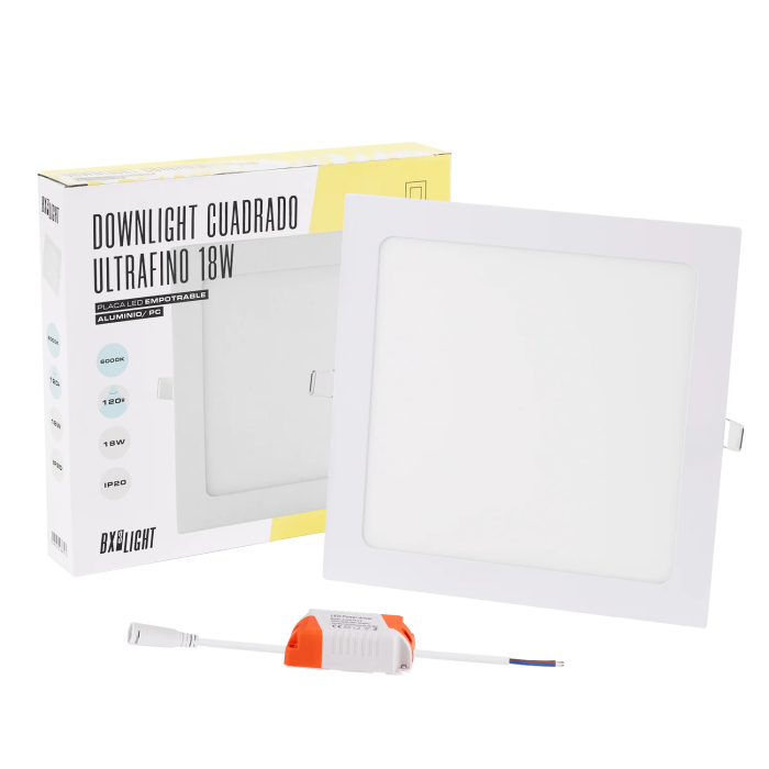 BX3 LIGHT Placa LED Cuadrada 18W 1350Lm 4200K 40000H Empotrable/Superficie BX3-GP-LZ-6-W para Oficina Cocina Comercio BX3 LIGHT Placa LED Cuadrada 18W 1350Lm 4200K 40000H Empotrable/Superficie BX3-GP-LZ-6-W para Oficina Cocina Comercio