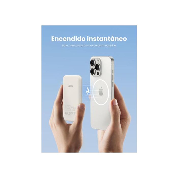 UGREEN 25207 Batería Externa 5000 mAh Cargador Inalámbrico Magnético PD15W USB-C Negro