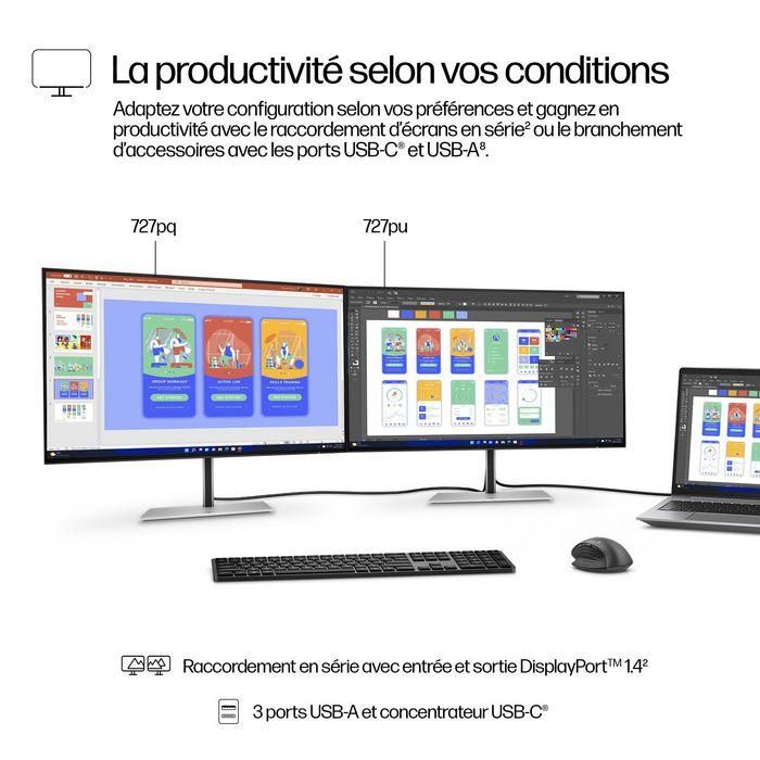 HP 727pq Monitor QHD de 27 pulgadas Series 7 Pro - Pantalla con Colores Vívidos y Diseño Sin Bordes para Visuales Precisos 12