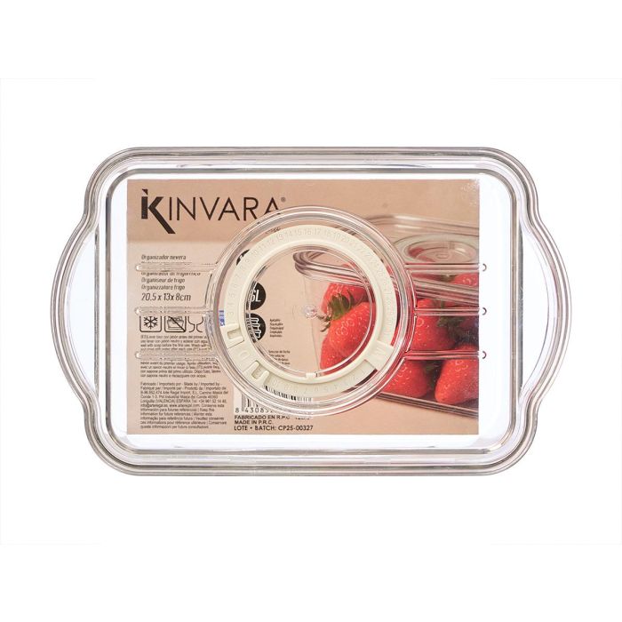 Organizador Nevera Tapa Peq Aro Blanco Kinvara 21x8x13cm (Set de 24) 2 Organizador Nevera Tapa Peq Aro Blanco Kinvara 21x8x13cm (Set de 24) 2