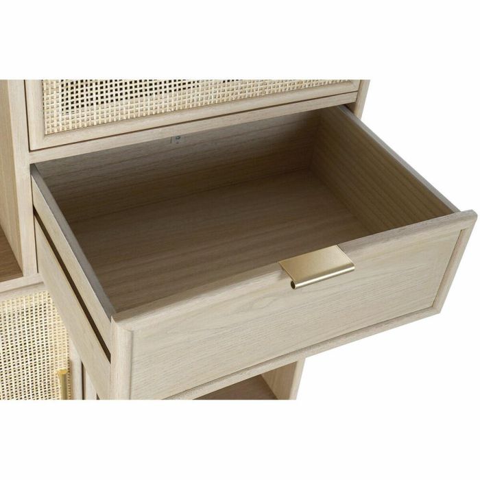 DKD Home Decor Estantería Scandi Rejilla Natural con 2 Cajones y 2 Puertas de Paulownia y MDF 90x37x189 cm Desmontable 2