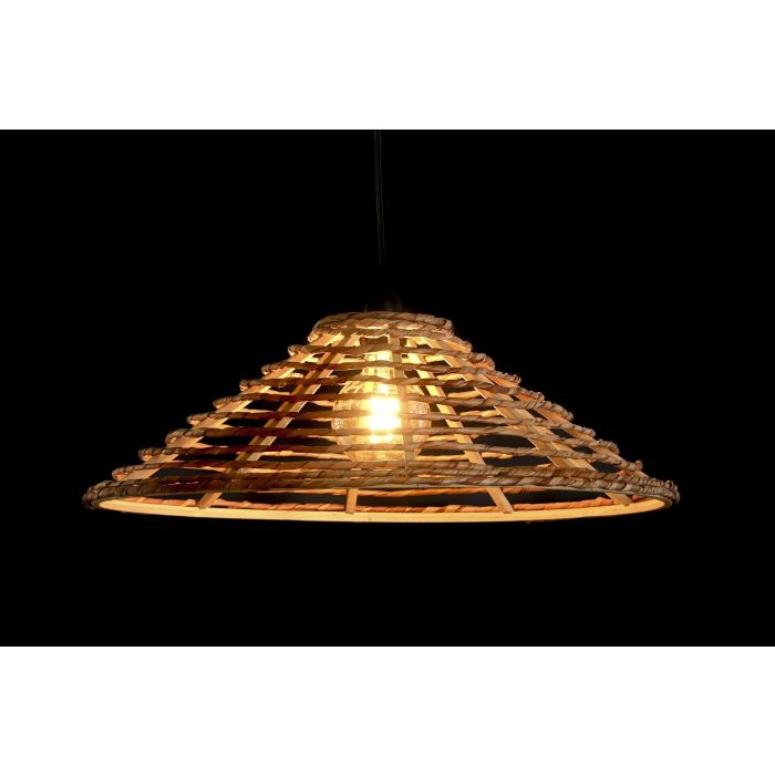 DKD Home Decor Lámpara de Techo Urban Marrón de Ratán con Portalámparas E27 y 50W de Potencia, Medidas 57x57x22 cm