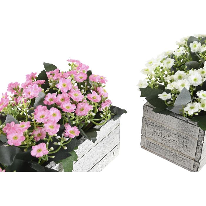 DKD Home Decor Planta Rosa Blanco 24 x 16 x 16.5 cm (4 Unidades) 1