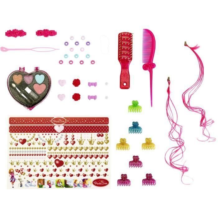 Klein Princess Coralie Cabeza de Peinado y Maquillaje con Accesorios, Pelo Rubio Lavable y Maquillaje Real para Niñas 3+ Años (25 cm) 2