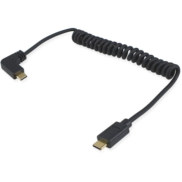 Equip USB-C 2.0 -> C wink. St/St Cable USB-C a USB-C angular, 1m, Negro, 480Mbps, Carga Rápida 60W, PVC, Cobre