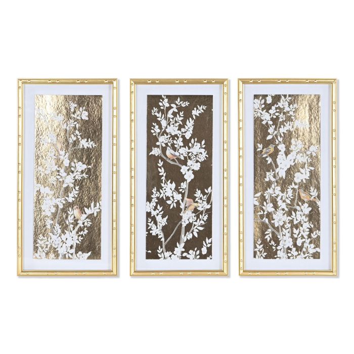 Cuadro Oriental DKD Home Decor Dorado 3.5 x 60 x 30 cm (3 Unidades) Cuadro Oriental DKD Home Decor Dorado 3.5 x 60 x 30 cm (3 Unidades)