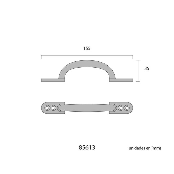 Edm Tirador Plano 155mm Níquel Mate Acero 1 Edm Tirador Plano 155mm Níquel Mate Acero 1