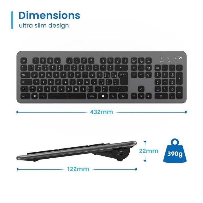 Teclado Ewent Ew3296 Inalambrico 1 Teclado Ewent Ew3296 Inalambrico 1