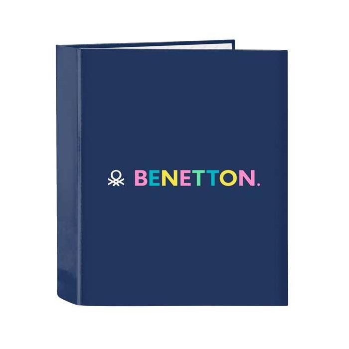 Carpeta de anillas Benetton Cool Azul marino A4 27 x 33 x 6 cm Carpeta de anillas Benetton Cool Azul marino A4 27 x 33 x 6 cm