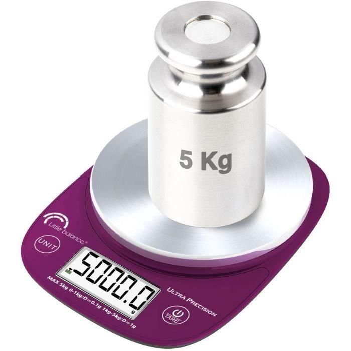 Little Balance LIT3760240784654 Báscula de Cocina Digital LB 5000 Pro Acero Inoxidable Ultraprecisión USB Reparable 4