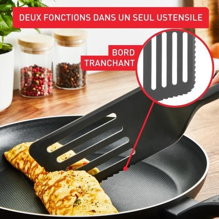 TEFAL Essential Espátula 2 en 1 + Espátula + Cucharón Graduado, Resistente al Calor, Sin BPA, Compatible con Lavavajillas K279S304 4