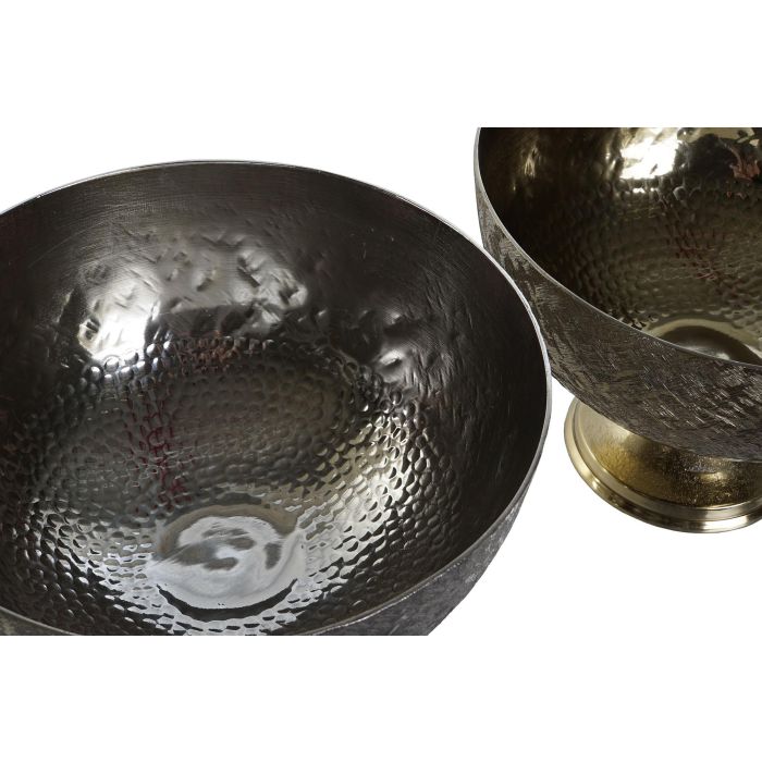 DKD Home Decor Centro Mesa Moderno Dorado Plateado Aluminio Copa 25 x 18 x 25 cm (2 Unidades) 1