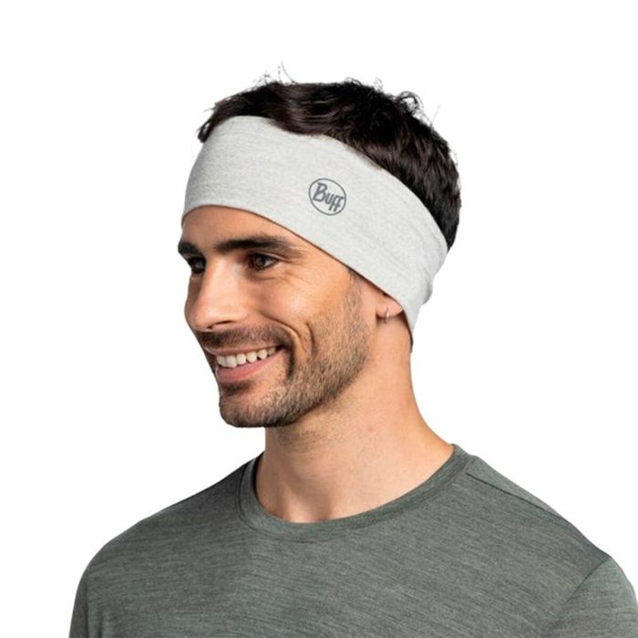 Cinta Deportiva para la Cabeza Buff Solid Cloud Gris 1