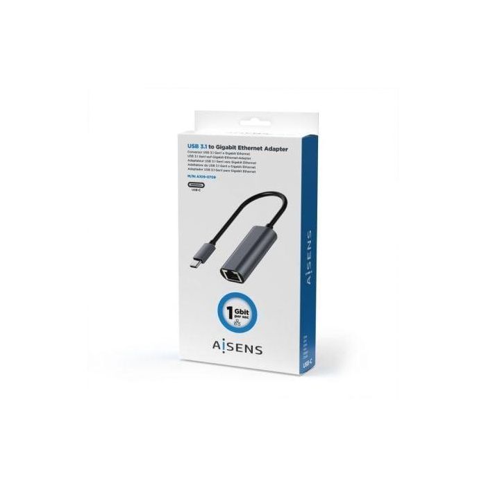 AISENS - CONVERSOR USB3.1 GEN1 USB-C A ETHERNET GIGABIT 10/100/1000 MBPS, GRIS, 15CM 3 AISENS - CONVERSOR USB3.1 GEN1 USB-C A ETHERNET GIGABIT 10/100/1000 MBPS, GRIS, 15CM 3