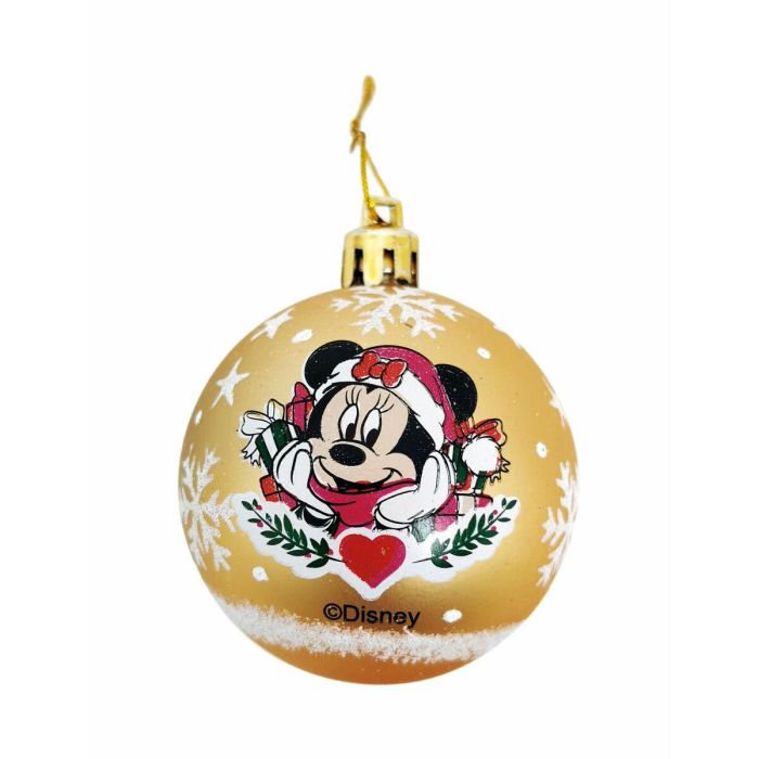 Bolas navidad 6cm pack 10 oro minnie mouse "lucky"