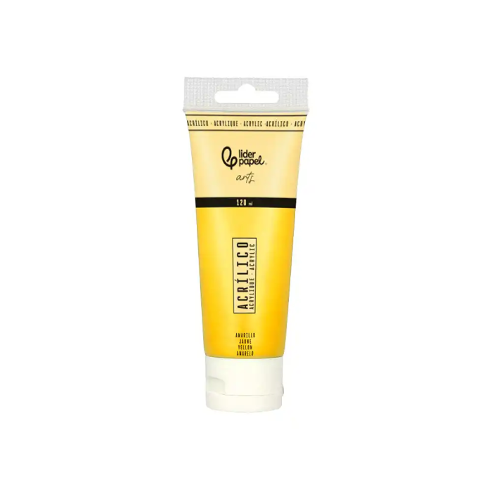 Liderpapel Pintura Acrílica Tubo Plástico 120 ml Amarillo 1