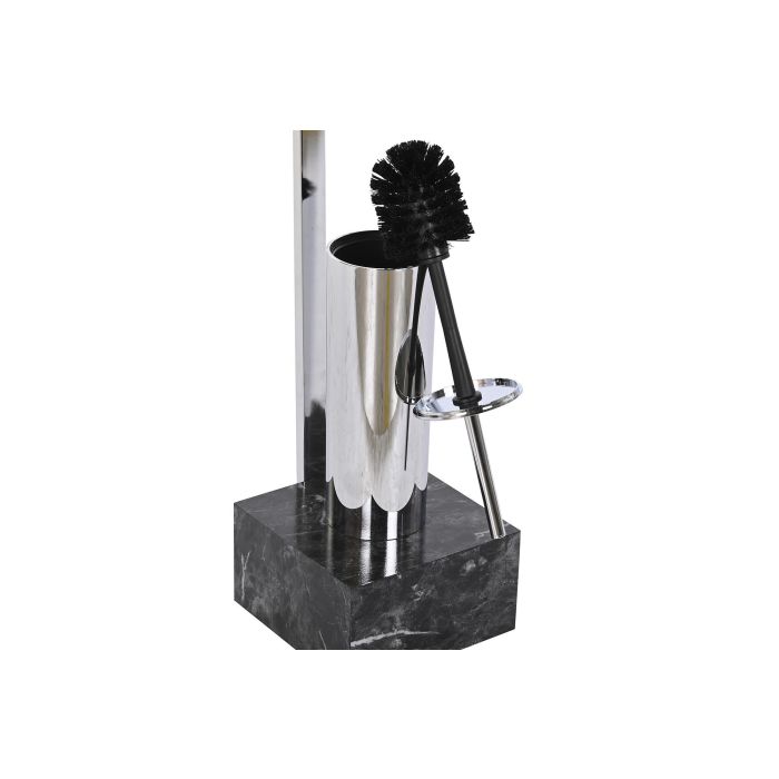 DKD Home Decor Portarrollos de Baño Moderno con Escobillero Integrado Acero y MDF Negro Plateado 119x70x18 cm 3
