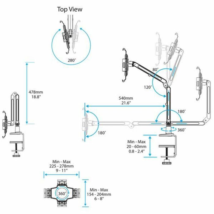 Soporte para Tablet 360º Startech ARMTBLTIW Blanco (1) 2 Soporte para Tablet 360º Startech ARMTBLTIW Blanco (1) 2