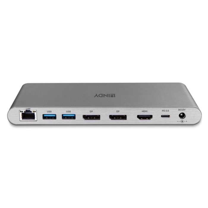 Lindy DST-Pro 5K XT Estación de Acoplamiento USB-C para Portátil, Pantalla Triple 4K / Sencilla 5K, Carga PD 100W, Aluminio 2 Lindy DST-Pro 5K XT Estación de Acoplamiento USB-C para Portátil, Pantalla Triple 4K / Sencilla 5K, Carga PD 100W, Aluminio 2