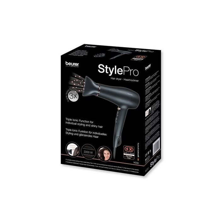 Beurer HC-50 Secador de Pelo Profesional 2200W con Función Triple Iónica - Ideal para Todo Tipo de Cabello 1 Beurer HC-50 Secador de Pelo Profesional 2200W con Función Triple Iónica - Ideal para Todo Tipo de Cabello 1