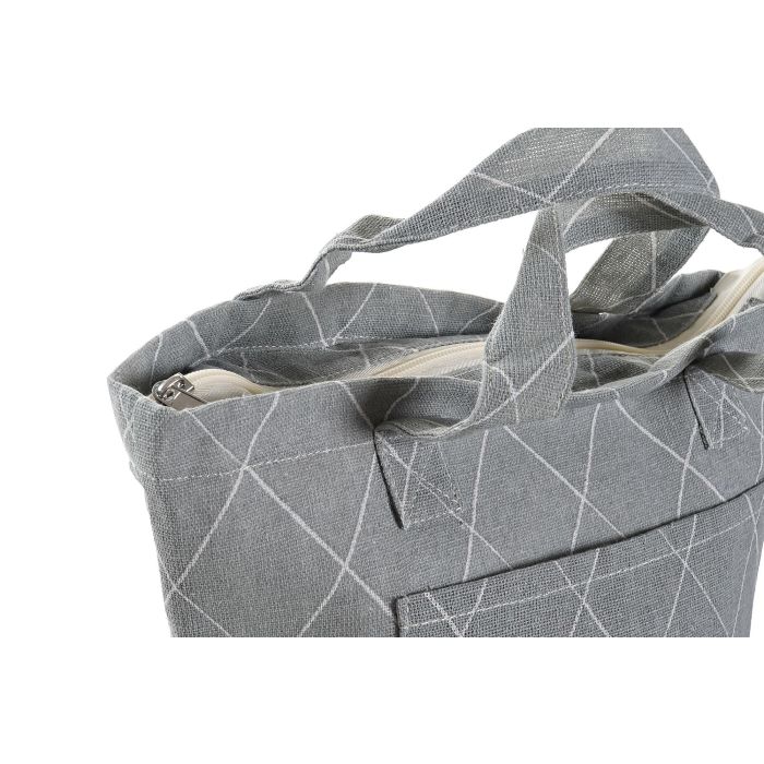 Bolsa Termica Basicos DKD Home Decor Gris Blanco 14 x 20 x 35 cm (12 Unidades) 1