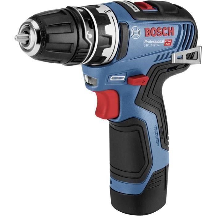 Bosch Professional Taladro-destornillador GSR 12V-35 FC + puntas + 2 baterías 12V 3.0 Ah + 1 cargador, Lboxx - 06019H3009 1