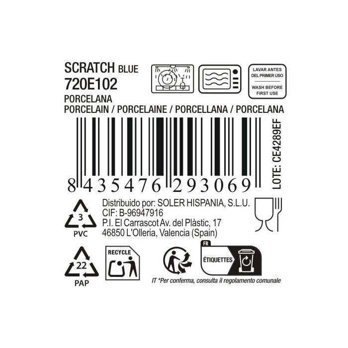 La Mediterranea Bandeja Oval Scratch Blue 25.3 cm x 13.5 cm x 2 cm (12 Unidades) 4