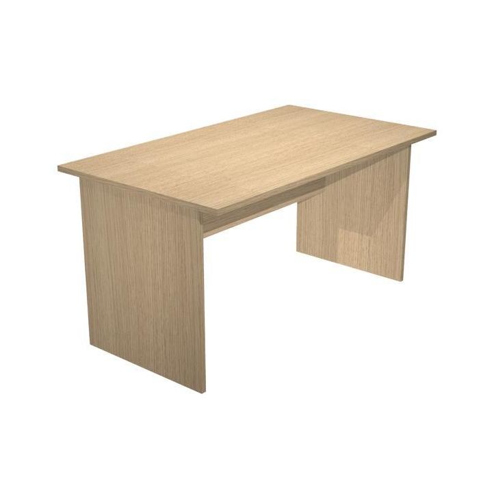 Artexport Mesa Escritorio Presto 140, Tablero Roble 22 mm con Bordes Antigolpes ABS, Patas y Panel Laterales