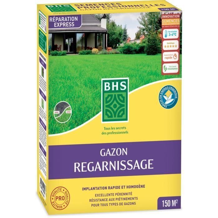 Reposición de suelo seco para césped - BHS - 3 kg | 150 m² | Fuerte y duradero, con excelente durabilidad y tolerancia al pisoteo. 1 Reposición de suelo seco para césped - BHS - 3 kg | 150 m² | Fuerte y duradero, con excelente durabilidad y tolerancia al pisoteo. 1