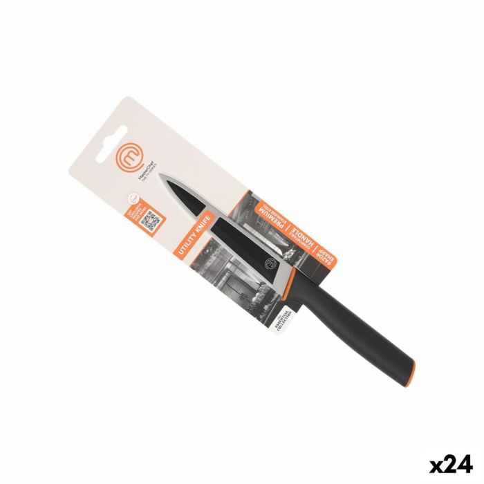 Cuchillo de Cocina MasterChef Negro Plateado 13 cm Multiusos (24 Unidades) Cuchillo de Cocina MasterChef Negro Plateado 13 cm Multiusos (24 Unidades)
