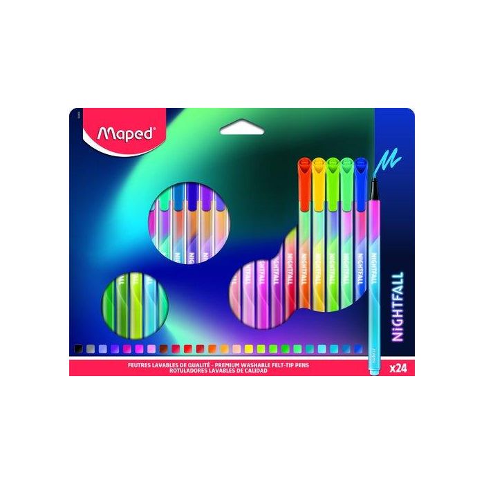 Rotulador Maped Nightfall Estuche 24