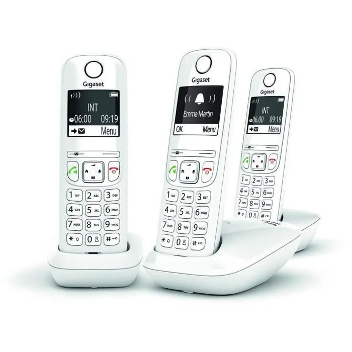 Gigaset AS690 Trio Blanco Teléfono Fijo Inalámbrico Manos Libres Bloqueo de Llamadas Pantalla Ultralegible Directorio 100 Contactos Diseñado en Alemania 1 Gigaset AS690 Trio Blanco Teléfono Fijo Inalámbrico Manos Libres Bloqueo de Llamadas Pantalla Ultralegible Directorio 100 Contactos Diseñado en Alemania 1