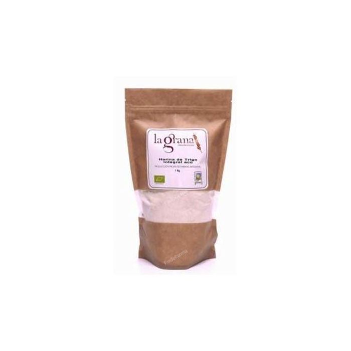 LA GRANA Harina de Trigo Integral Ecológica 1kg, molida en piedra, sin refinar