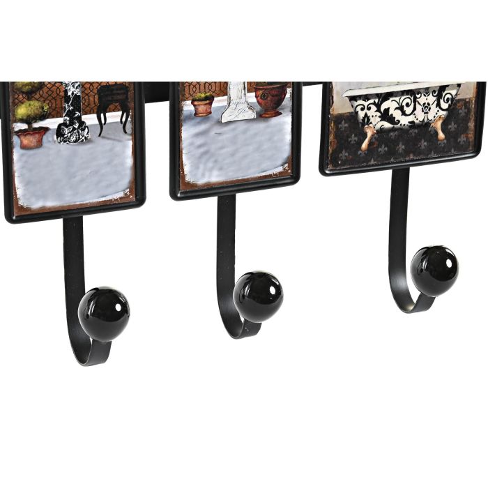 DKD Home Decor Perchero Tradicional de Metal Negro y Blanco con 4 Colgadores para Baño, 38x6x18 cm 2 DKD Home Decor Perchero Tradicional de Metal Negro y Blanco con 4 Colgadores para Baño, 38x6x18 cm 2