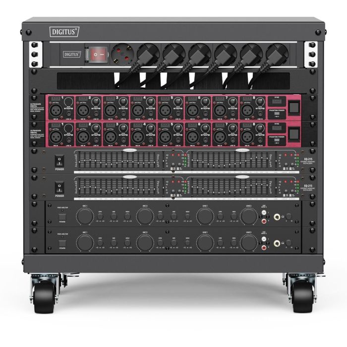 DIGITUS Universal 19-Zoll Equipment Rack mit Rollen. 8HE 1