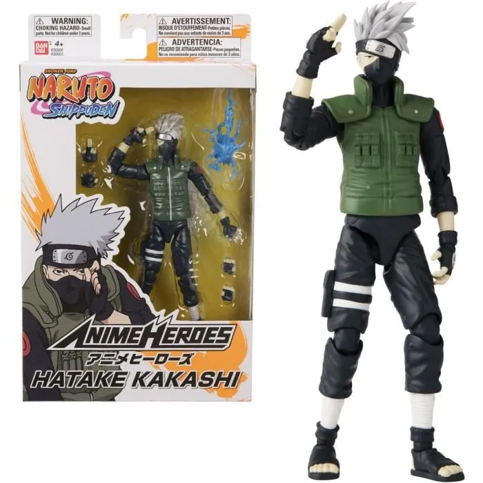 Bandai Anime Heroes 36903 Figura de Acción Kakashi Naruto con más de 20 Puntos de Articulación (Idiomas: English, Francés, Alemán, Portugués, Español) Bandai Anime Heroes 36903 Figura de Acción Kakashi Naruto con más de 20 Puntos de Articulación (Idiomas: English, Francés, Alemán, Portugués, Español)