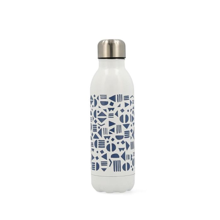 Quid Botella de Agua Rubic Acero Inoxidable 0,5 L Color Acero Reutilizable 100% Saludable Sin BPA para Deporte Oficina Viaje