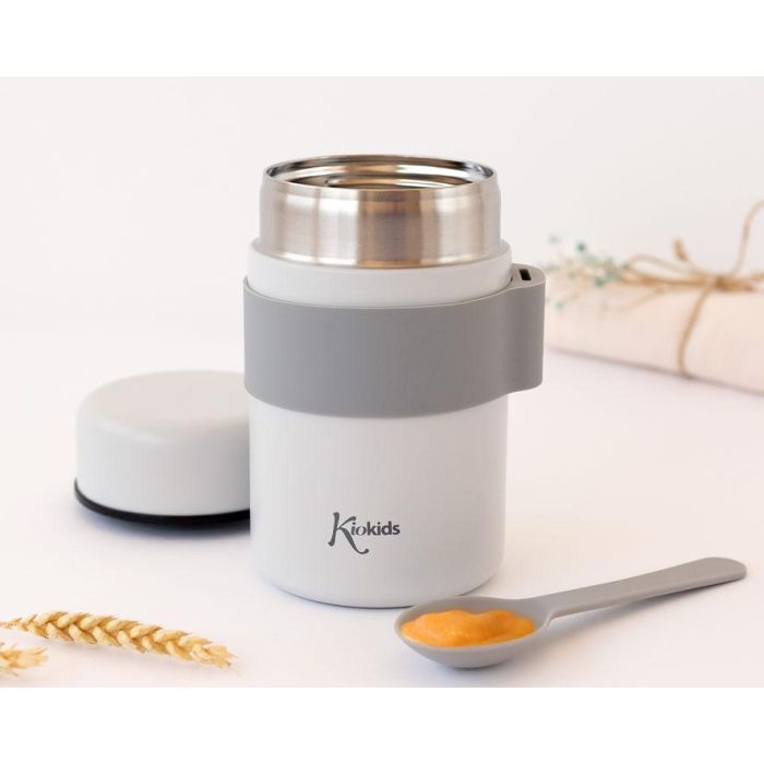 Termo Papillero De Acero Inoxidable 500 mL Con Cuchara Gris 1