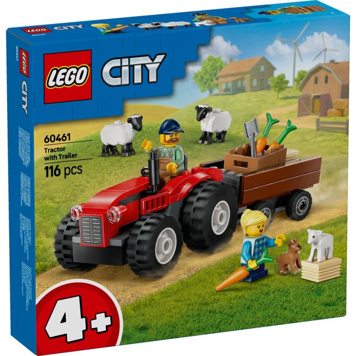 Lego City Juego de Construcción Tractor Rojo con Remolque y Oveja, para 4+ años 9