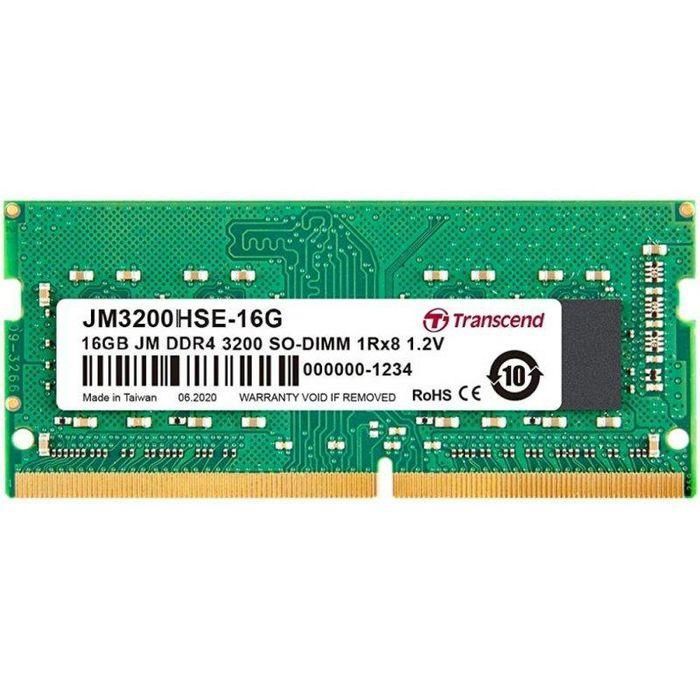 Transcend JM3200HSE-16G Memoria RAM DDR4 de 16GB, 3200MHz, CL22, SO-DIMM para Portátil Transcend JM3200HSE-16G Memoria RAM DDR4 de 16GB, 3200MHz, CL22, SO-DIMM para Portátil