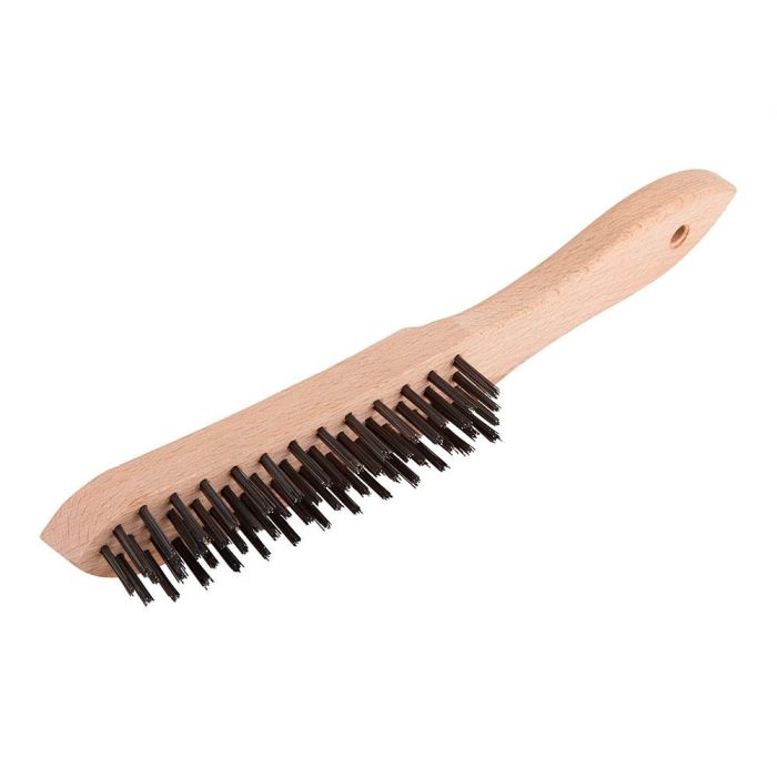 Wolfcraft Cepillo Metálico de Mano, Acero, 4 Filas, Mango de Madera, 280 mm, Para Uso Profesional/Doméstico