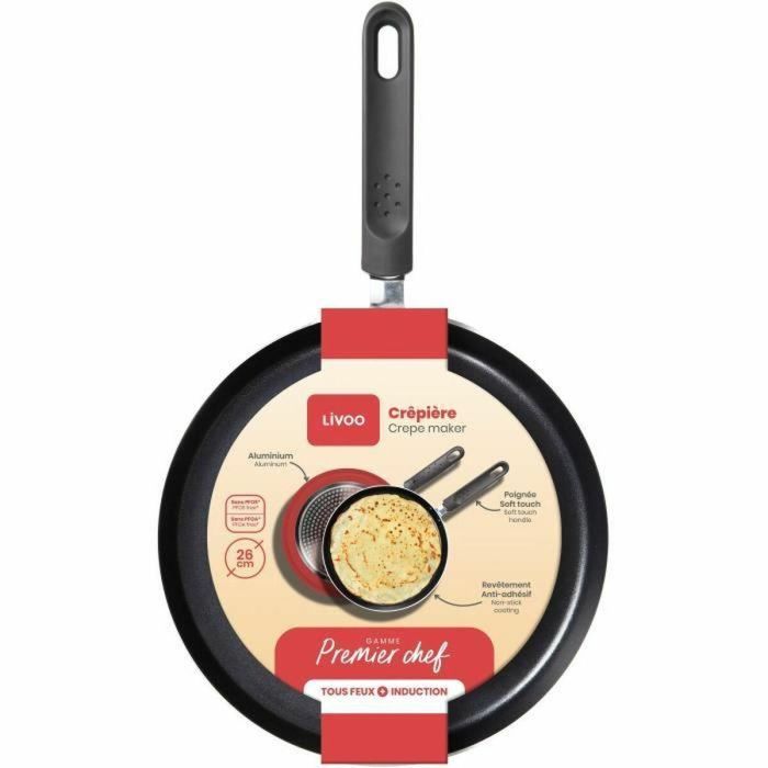 Livoo MEP149 Crepera Premier Chef 26 cm Antiadherente sin PFOA/PFOS, Mango de Silicona, Compatible con Todo Tipo de Fuegos e Inducción 1 Livoo MEP149 Crepera Premier Chef 26 cm Antiadherente sin PFOA/PFOS, Mango de Silicona, Compatible con Todo Tipo de Fuegos e Inducción 1